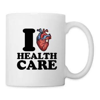 J’aime les soins de santé - Mug blanc - blanc - Droite