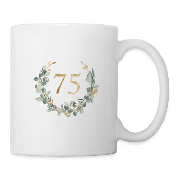 Number 75, eucalyptus wreath, customizable - Mug - white - Right