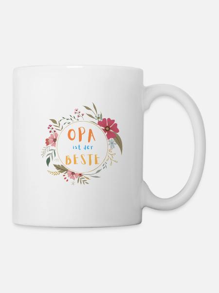 Opaist der Beste! Niedlicher Blumenkranz - Tasse - Weiß