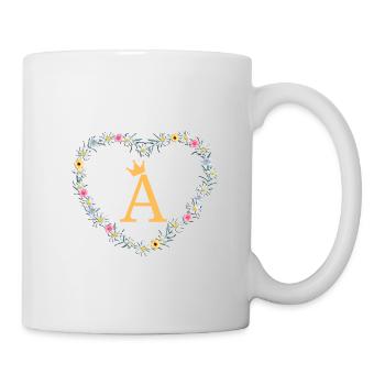 Buchstabe A, Monogramm, Herz, personalisierbar - Tasse - Weiß - Rechts