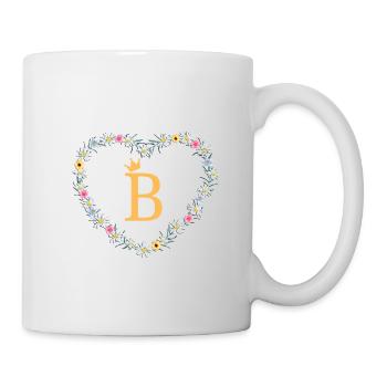 Buchstabe B, Monogramm, Herz, personalisierbar - Tasse - Weiß - Rechts