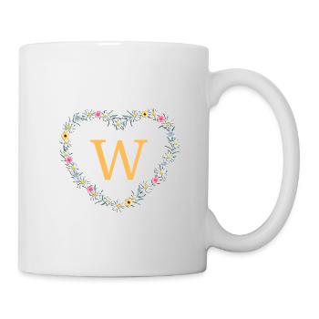 Buchstabe W, Monogramm, Herz, personalisierbar - Tasse - Weiß - Rechts