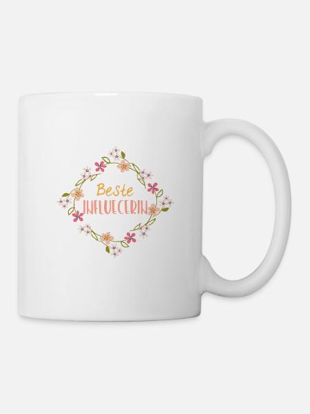 Beste Influencerin! personalisierbar - Tasse - Weiß