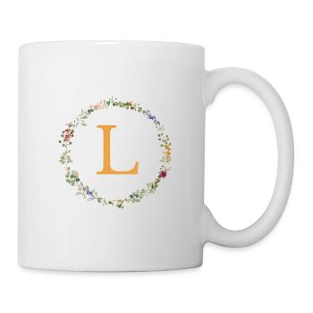 l Monogram, Floral Wreath Wildflowers - Mug - white - Right
