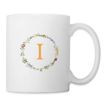 I Monogram, Floral Wreath Wildflowers - Mug - white - Right