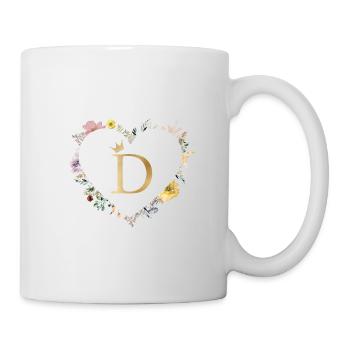 Buchstabe D, Monogramm, Herz, personalisierbar - Tasse - Weiß - Rechts
