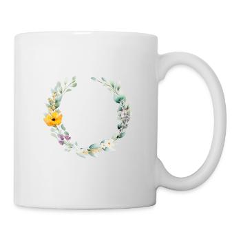 Eucalyptus, floral wreath, personalizable - Mug - white - Right
