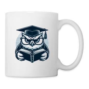 Lesende Eule - Tasse - Weiß - Rechts