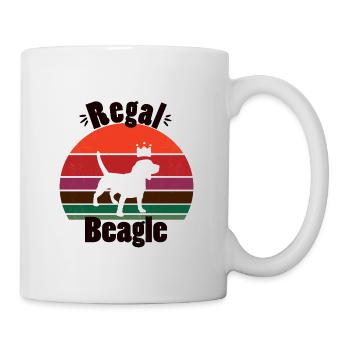 Regal Beagle with Retro Sunset - Mug - white - Right