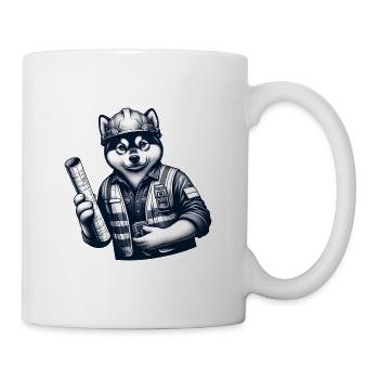 Cute Dog Construction Worker - Mug - white - Right