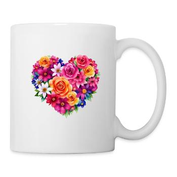 Blumen - ein Herz voller - Tasse - Weiß - Rechts