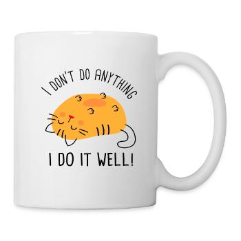 Humour drôle chat je fais rien - Mug blanc - blanc - Droite