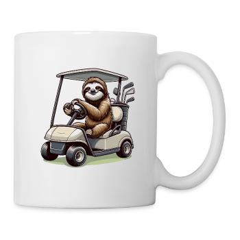 Lustiges Faultier beim Golfen - Tasse - Weiß - Rechts