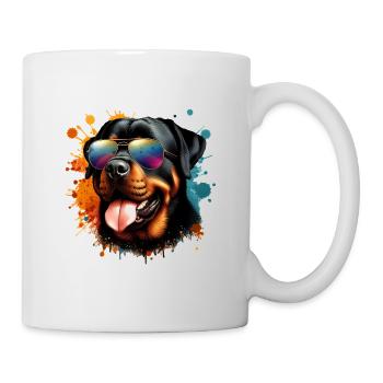 Rottweiler Wearing Sunglasses - Mug - white - Right