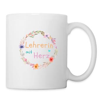 Lehrerin mit Herz - personalisierbar - Tasse - Weiß - Rechts