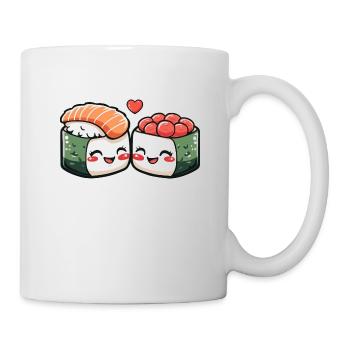 Couple de sushis amour coeur Saint-Valentin - Mug blanc - blanc - Droite