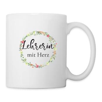 Lehrerin mit Herz - personalisierbar - Tasse - Weiß - Rechts