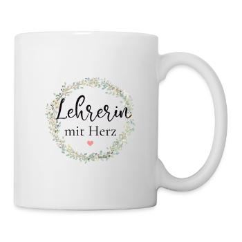 Lehrerin mit Herz - personalisierbar - Tasse - Weiß - Rechts