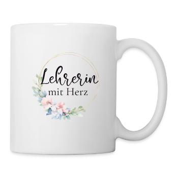Lehrerin mit Herz - personalisierbar - Tasse - Weiß - Rechts