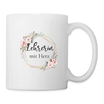 Lehrerin mit Herz - personalisierbar - Tasse - Weiß - Rechts