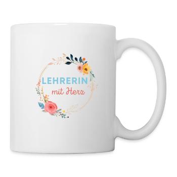 Lehrerin mit Herz - personalisierbar - Tasse - Weiß - Rechts