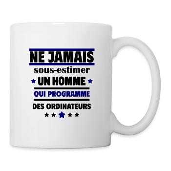 Unterschätzen Sie niemals einen Mann, der programmiert - Tasse - Weiß - Rechts