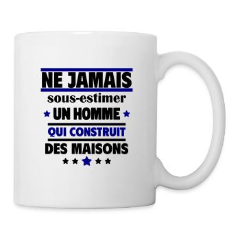 un homme qui construit des maisons - Mug blanc - blanc - Droite