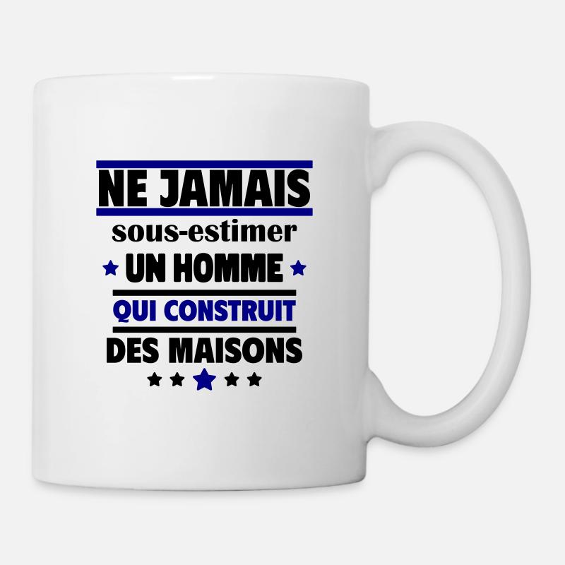 un homme qui construit des maisons - Mug blanc - blanc