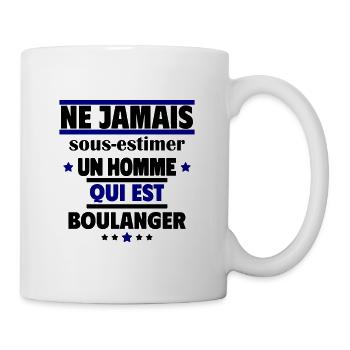 sous-estimer un homme boulanger - Mug blanc - blanc - Droite