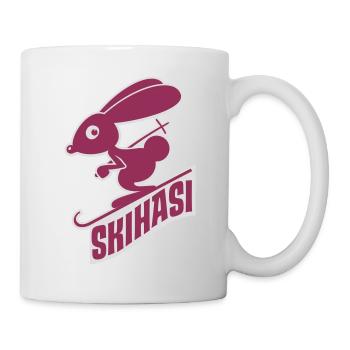 vl035d_skihasi_2c_schrift - Tasse - Weiß - Rechts