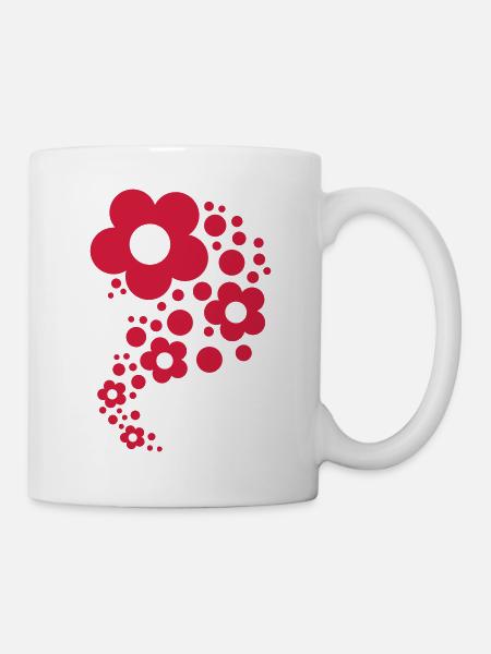 Blumen - Muster - Tasse - Weiß