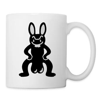 Lapin avec des oeufs - Mug blanc - blanc - Droite
