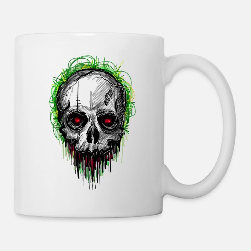 skull_scribble - Tasse - Weiß