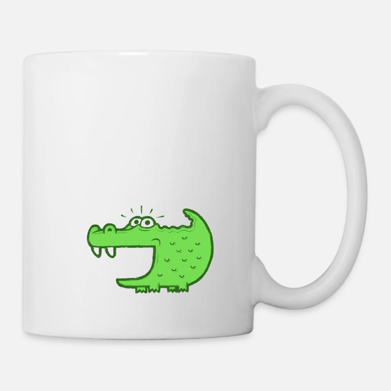 Krokodil + Sprechblase 2 - Tasse - Weiß