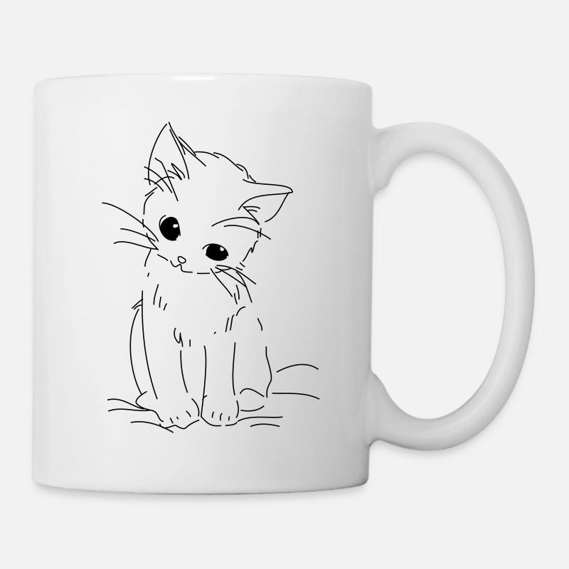 chaton timide - Mug blanc - blanc