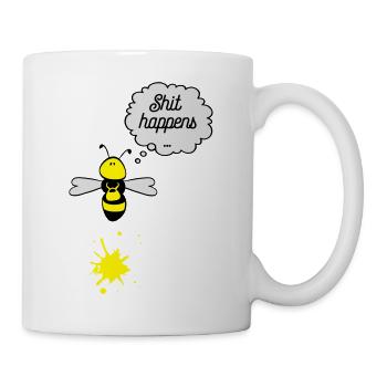 Shit happens Biene - Tasse - Weiß - Rechts