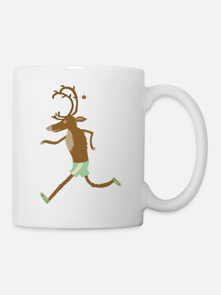 running reindeer - Mug - white
