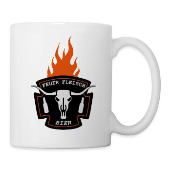 Feuer Fleisch Bier - Tasse - Weiß - Rechts