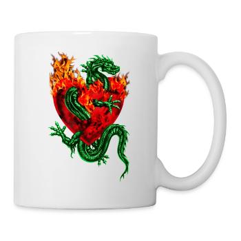 Fireheart dragon Tatoo / Feu Coeur de tatouage de - Mug blanc - blanc - Droite
