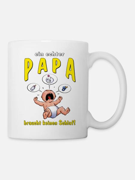 CD - ein echter Papa braucht keinen Schlaf - - - Tasse - Weiß