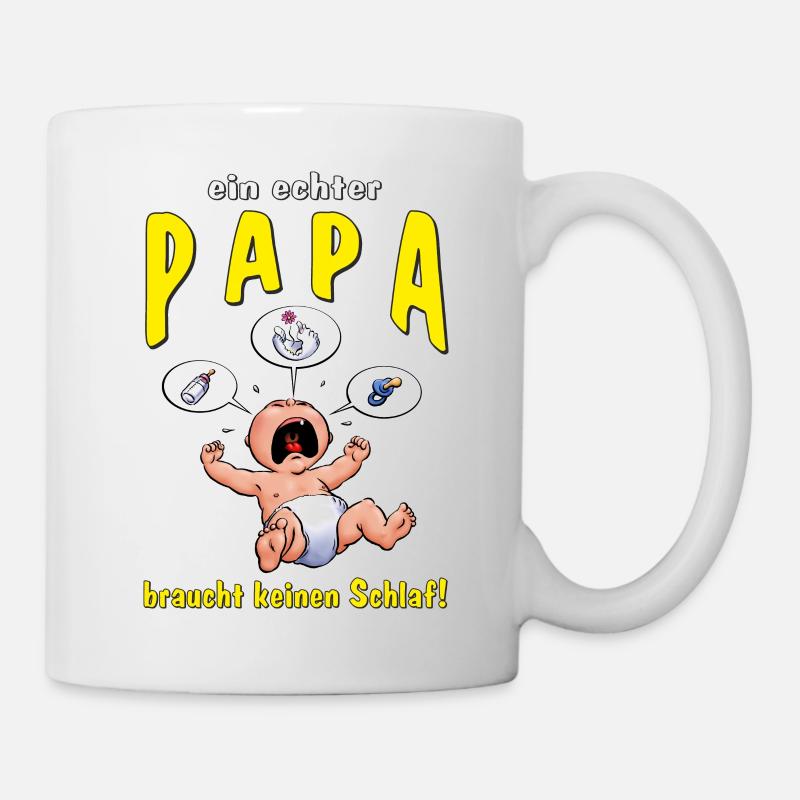 CD - ein echter Papa braucht keinen Schlaf - - - Tasse - Weiß