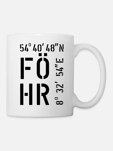 Föhr-Koordinaten - Tasse - Weiß