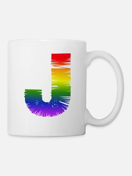 Rainbow J - Mug - white