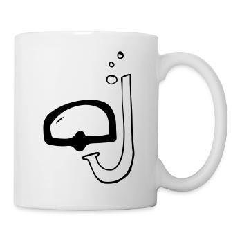 Taucherbrille Schnorchel,Sommer,Meer,unter Wasser, - Tasse - Weiß - Rechts