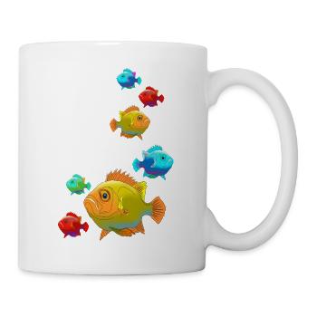 Poisson perche Aquarium océan l'eau de pê de la mer - Mug blanc - blanc - Droite