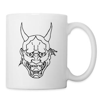 Fld.) LCF Devil`s Face Satan 666 Lucifer Asia Mask - Tasse - Weiß - Rechts