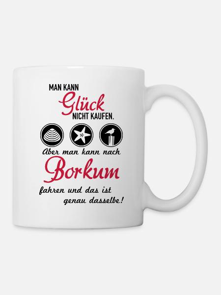 Glück Borkum - Tasse - Weiß