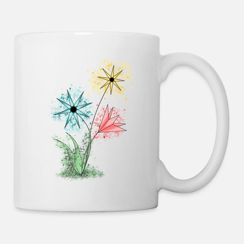 Flowers - Colorful flowers - Mug - white