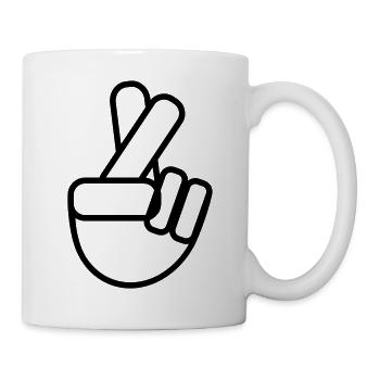 crossed fingers - Tasse - Weiß - Rechts