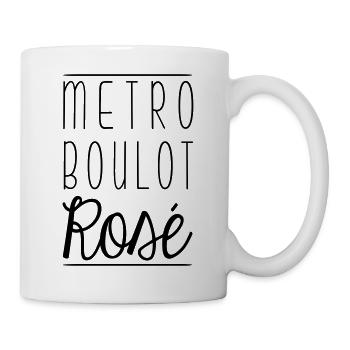 Métro boulot rosé - Mug blanc - blanc - Droite